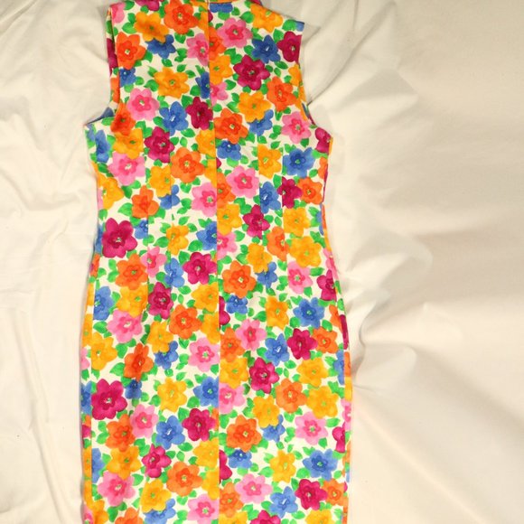 LAUREN TAYLOR New York Sleeveless Multicolor Floral Buttoned Dress Sz 12 - Picture 2 of 11